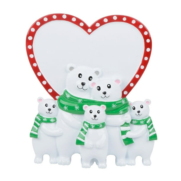 MAXORA Personalized Polar Bear Family of 7 Ornament Table Top Christmas Decorations MAXORA Personalized Polar Bear Family of 7 Ornament Table Top Christmas Decorations